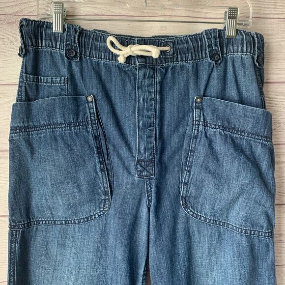 We The Free Free People Denim Jeans Cargo Utility Pants Drawstring Size S - Picture 8 of 14